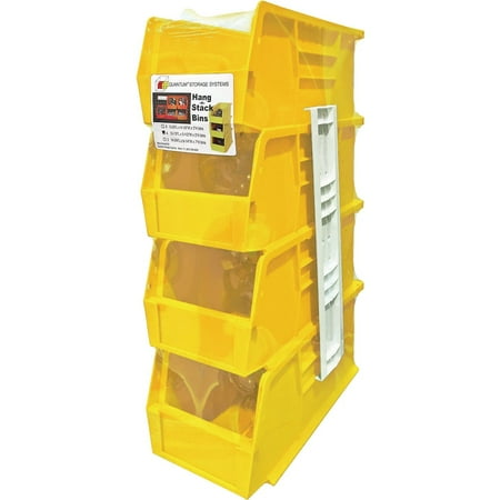 1PK Quantum Storage Medium Yellow Stackable Parts Bin (4-Pack)