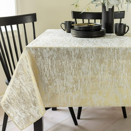 Metals Metallic Printed Fabric Table Cloth Holiday Winter And Christmas Tablecloth (60 X 104 Rectangular Ivory-Gold)
Metals Metallic Printed Fabric Table Cloth Holiday Winter And Christmas Tablecloth (60 X 104 Rectangular Ivory-Gold)