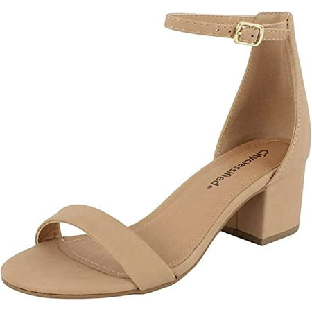 City Classified Women s Block Open Toe Ankle Strap Heeled Sandals