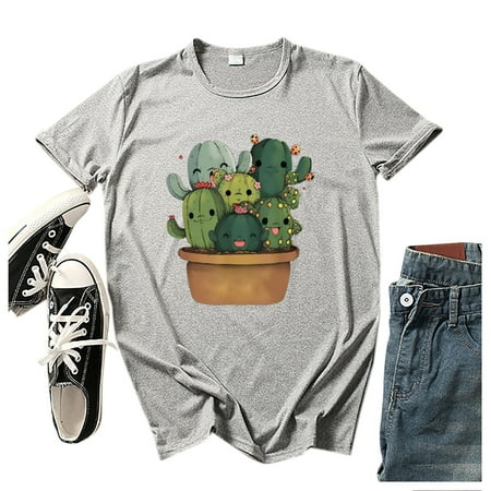 HHei_K Women s Fashion Cactus Print Round Neck Short Sleeve T-Shirt Top Blouse corset tops for women
HHei_K Women s Fashion Cactus Print Round Neck Short Sleeve T-Shirt Top Blouse corset tops for women