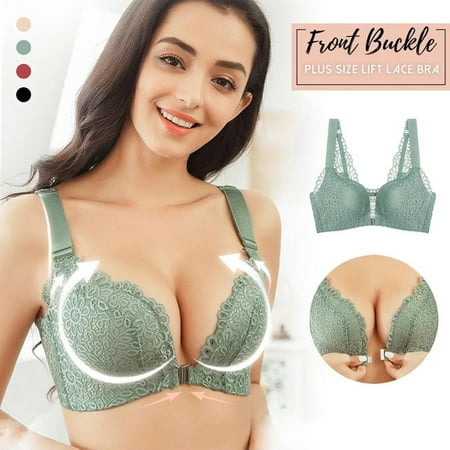Rumida Plus Size Front Buckle Lift Lace Bra Push Up Wireless Padded Bra for Women Plus Size Front Buckle lace Wireless Padded fashionable women Bra 38 Green B
Rumida Plus Size Front Buckle Lift Lace Bra Push Up Wireless Padded Bra for Women Plus Size Front Buckle lace Wireless Padded fashionable women Bra 38 Green B