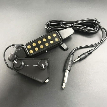 12 Hole Clip On Acoustic Guitar Soundhole Pickup Microphone Amplifier Speaker
