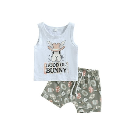 CenturyX Infant Baby Boys Summer Clothes Outfits Letter Bunny Print Sleeveless Tank Tops Vest Shorts 2Pcs Suit
CenturyX Infant Baby Boys Summer Clothes Outfits Letter Bunny Print Sleeveless Tank Tops Vest Shorts 2Pcs Suit