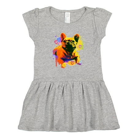 Inktastic French Bulldog Paint Splatter Gift Toddler Girl Dress