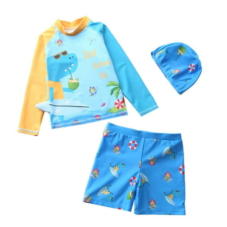 Toddler Boys Two Pieces Swimsuit Set Swimwear Long Sleeve Cute Cartoon Bathing Suit Rash Guards with Swim Cap 2-7Y
Toddler Boys Two Pieces Swimsuit Set Swimwear Long Sleeve Cute Cartoon Bathing Suit Rash Guards with Swim Cap 2-7Y