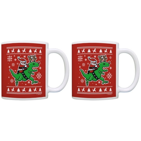 ThisWear Funny Christmas Mugs Santa Riding T-Rex Rudolph Secret Santa 11 ounce 2 Pack Coffee Mugs Red
ThisWear Funny Christmas Mugs Santa Riding T-Rex Rudolph Secret Santa 11 ounce 2 Pack Coffee Mugs Red