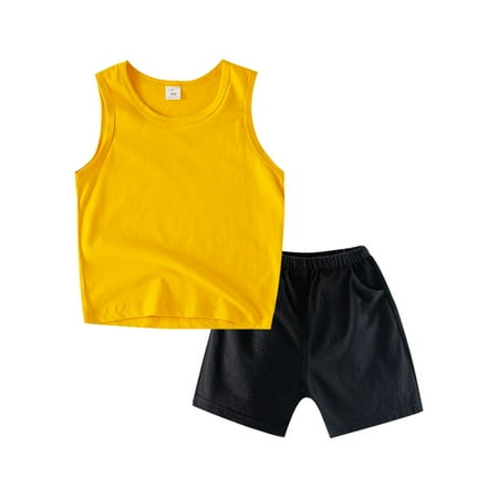 Hwmodou Toddler Boys Outfits Shorts Set Clothes Solid Color Sleeveless Tank Top Vest Elastic Waist Shorts Set 2Pcs Summer Casual
Hwmodou Toddler Boys Outfits Shorts Set Clothes Solid Color Sleeveless Tank Top Vest Elastic Waist Shorts Set 2Pcs Summer Casual