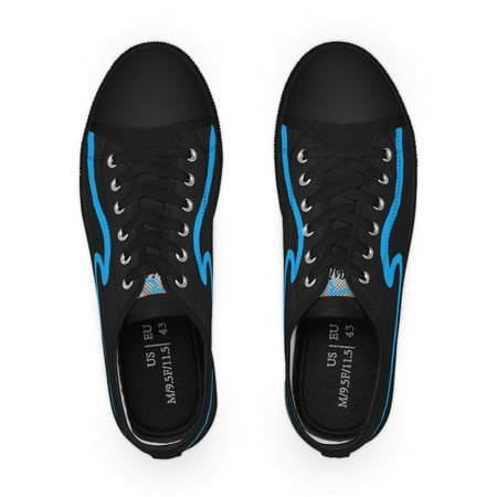 Seasidesart Black Sea Edition Cool Blue Wave in Black Men s Low Top Sneakers