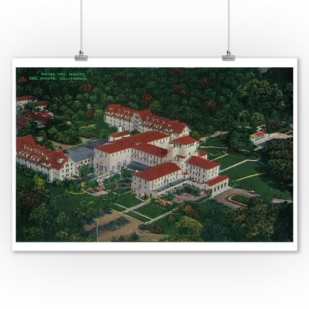 Monterey, California - The Hotel Del Monte from the air (9x12 Art Print, Wall Decor Travel Poster)