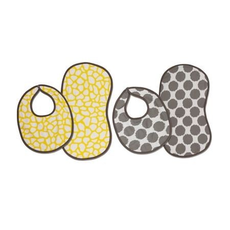 Bacati Ikat Muslin Burpies and Bibs Set of 4 (Choose Your Color)