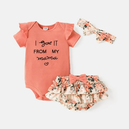 PatPat 3pcs Sweet Baby Girl Ribbed Short-sleeve Rompers Jumpsuit Floral Print Shorts and Headband Set
PatPat 3pcs Sweet Baby Girl Ribbed Short-sleeve Rompers Jumpsuit Floral Print Shorts and Headband Set