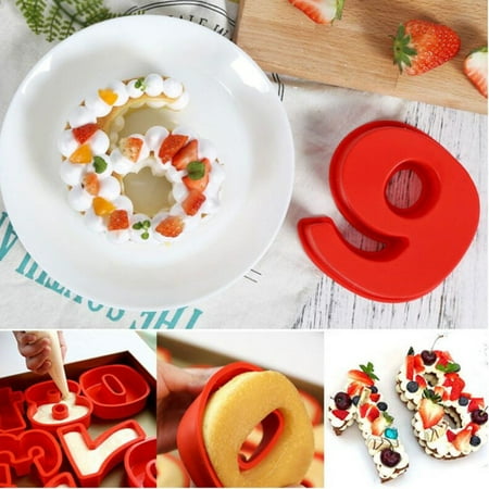 GXSR Flexible Cake Mold Non-stick Silicone Clear Texture 3D Numbers Baking Mold Home Decor