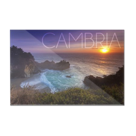 Cambria, California - McWay Cove - Lantern Press Photography (18x12 Acrylic Wall Art Gallery Quality)