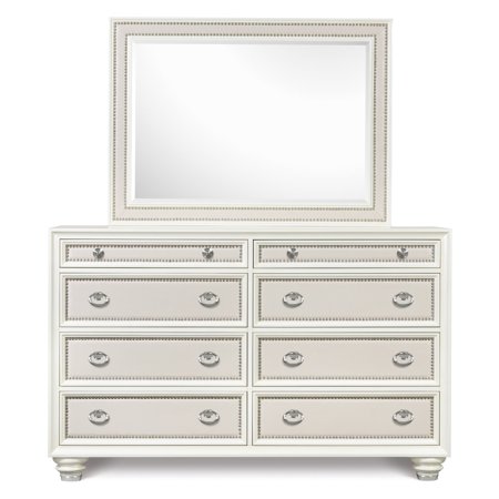 Magnussen Diamond Wood 8 Drawer Dresser - High Gloss White