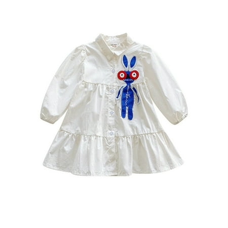 Girls Embroidery Shirt Dresses Long Sleeve Dresses Easter for 2-3 Years