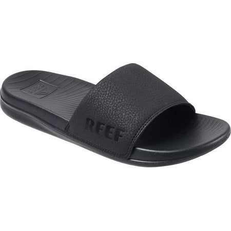 Women s Reef One Beach Slide Black Synthetic 7 M