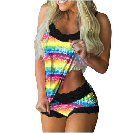 Qcmgmg 2 Pack Nightgown Sexy Tie-dyed Sleepwear Pajamas Set Cami Shorts Set Pjs for Women
Qcmgmg 2 Pack Nightgown Sexy Tie-dyed Sleepwear Pajamas Set Cami Shorts Set Pjs for Women
