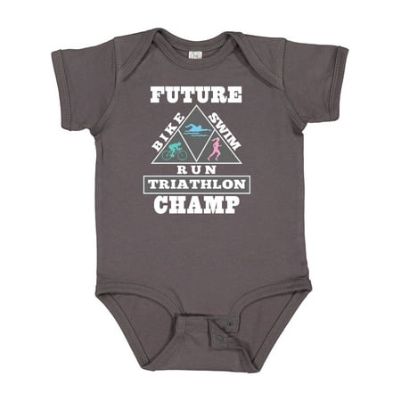Inktastic Future Triathlon Champ Run Swim Gift Baby Boy or Baby Girl Bodysuit