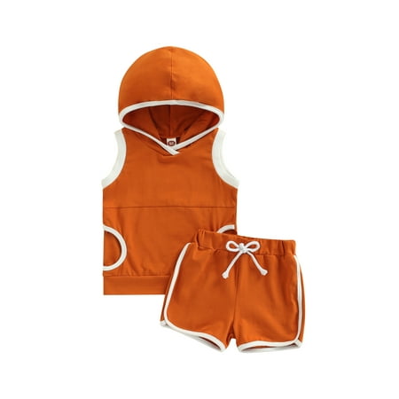 TheFound Summer Causal Kids Girls Boys 2pcs Clothes Sets Solid Sleeveless Hooded Pocket Vest Tops+Shorts
TheFound Summer Causal Kids Girls Boys 2pcs Clothes Sets Solid Sleeveless Hooded Pocket Vest Tops+Shorts