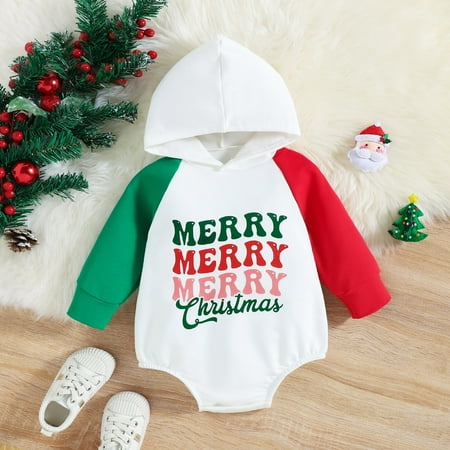 Infant Boys Girls Christmas Long Sleeve Letter Prints Hooded Pullover Romper Newborn Sweatshirt Bodysuits
Infant Boys Girls Christmas Long Sleeve Letter Prints Hooded Pullover Romper Newborn Sweatshirt Bodysuits