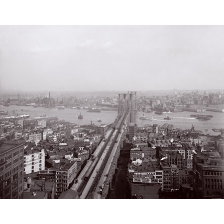 Brooklyn Bridge Viewed From Downtown Manhattan With Brooklyn In The Distance 1903 Lc-D4-16666 History