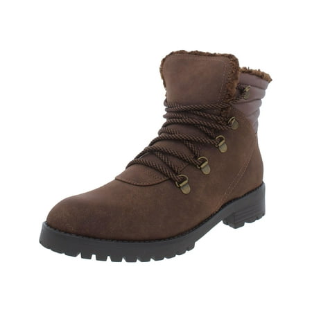 Baretraps Womens Dennison Faux Suede Faux Fur Hiking Boots