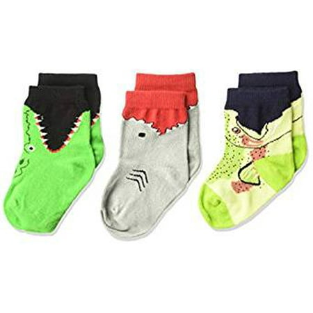 Infant Crew Socks - K-Bell - Shark Bite 3Pk Gray (12-24)