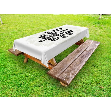 Adventure Outdoor Tablecloth Mandala Inspired Round Motif with Motivational Phrase Hipster Vintage Decorative Washable Fabric Picnic Tablecloth 58 X 120 Inches Pale Grey Black White by Ambesonne
Adventure Outdoor Tablecloth Mandala Inspired Round Motif with Motivational Phrase Hipster Vintage Decorative Washable Fabric Picnic Tablecloth 58 X 120 Inches Pale Grey Black White by Ambesonne