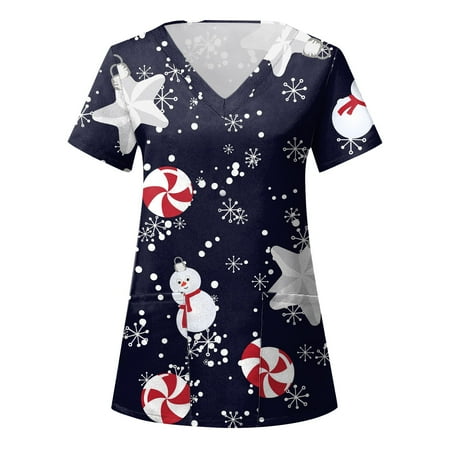 TAIAOJING Scrub Tops for Women Casual Christmas Print Short Sleeve Pocket Loose Caring Workwear
TAIAOJING Scrub Tops for Women Casual Christmas Print Short Sleeve Pocket Loose Caring Workwear