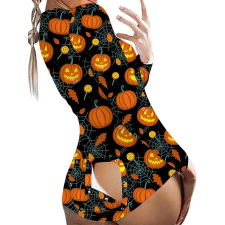 LAPA Women Halloween Pajamas Jumpsuit One Piece Button Down Sleepwear Loungewear