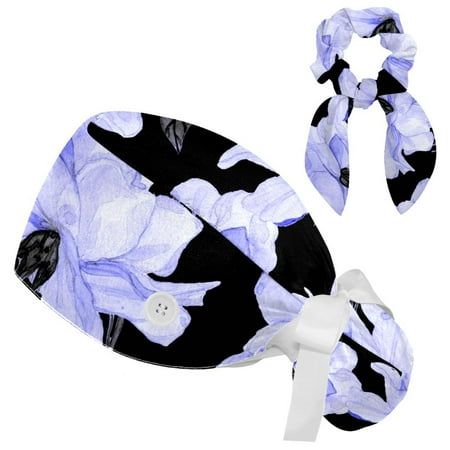 Working Cap with Buttons and Sweatband Scrub Hat Bouffant Caps with Scrunchie Blue Flowers Tie Back Hats
Working Cap with Buttons and Sweatband Scrub Hat Bouffant Caps with Scrunchie Blue Flowers Tie Back Hats