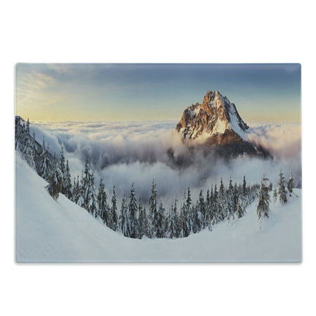 Mountain Cutting Board Roszutec Slovakia Mountain Fatra with Smoky Foggy Peak at Winter Panoramic Picture Decorative Tempered Glass Cutting and Serving Board Large Size Multicolor by Ambesonne
Mountain Cutting Board Roszutec Slovakia Mountain Fatra with Smoky Foggy Peak at Winter Panoramic Picture Decorative Tempered Glass Cutting and Serving Board Large Size Multicolor by Ambesonne