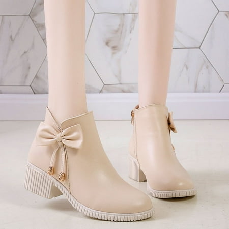 Women‘s Chunky Heel Ankle Boots Bow Tie Slip On Round Toe Faux Leather Booties Women‘s Footwear
Women‘s Chunky Heel Ankle Boots Bow Tie Slip On Round Toe Faux Leather Booties Women‘s Footwear