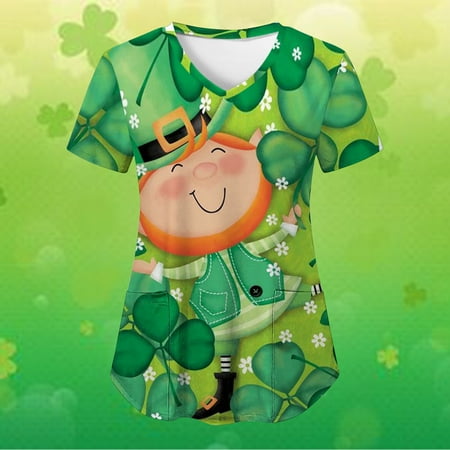 Ozmmyan Womens Tops St Patricks Day Scrubs for WomenSt Patrick s Day Fashion Women s V-Neck Casual Short Sleeve Printed Pockets Ladies Tops Blouse
Ozmmyan Womens Tops St Patricks Day Scrubs for WomenSt Patrick s Day Fashion Women s V-Neck Casual Short Sleeve Printed Pockets Ladies Tops Blouse