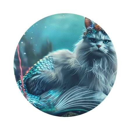 Disketp Cat Underwater Fantasy Funny Coasters 6 Pcs Leather Coasters with Holder Perfect Housewarming Hostess Gifts Protect Furniture from Water Marks Scratch and Damage Round Shape
Disketp Cat Underwater Fantasy Funny Coasters 6 Pcs Leather Coasters with Holder Perfect Housewarming Hostess Gifts Protect Furniture from Water Marks Scratch and Damage Round Shape