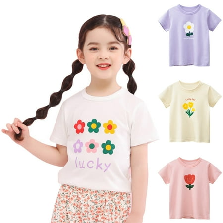 URMAGIC Girls Tees Short Sleeve T-Shirt Cotton Casual Solid Color Floral Summer Crewneck Tunic T-Shirts Tops Clothing 3-10 Years
URMAGIC Girls Tees Short Sleeve T-Shirt Cotton Casual Solid Color Floral Summer Crewneck Tunic T-Shirts Tops Clothing 3-10 Years