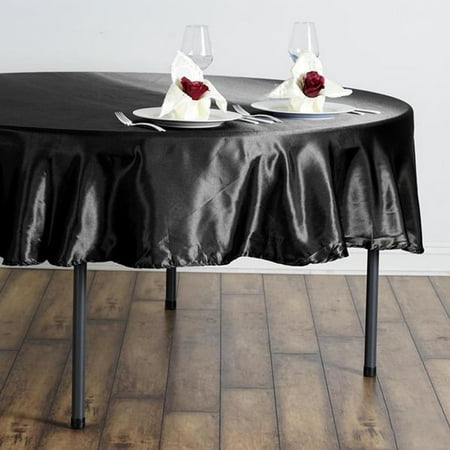 

BalsaCircle 90 Black Round Satin Tablecloth Table Covers Reception Catering Table Linens
