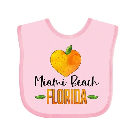 Inktastic Miami Beach Florida Orange in Heart Gift Baby Boy or Baby Girl Bib
