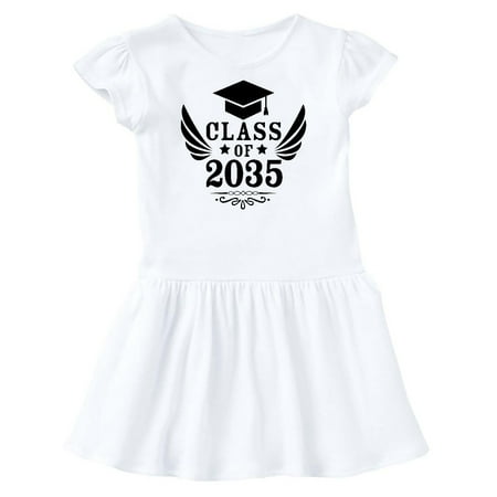 Inktastic Class of 2035 with Graduation Cap and Wings Gift Toddler Girl Dress