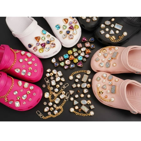 IGGDIY Rhinestone Metal crocss Shoe Buckle Chain Accessories Buckle - Pearl