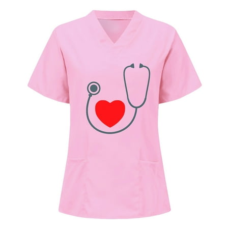 Women Scrubs Top Floral Printed O Neck Fashion Valentine s Day Short Sleeve Soft Breathable With Pocket Spring Summer Daily Nursing Uniforms Nursing Care Working Uniforms
Women Scrubs Top Floral Printed O Neck Fashion Valentine s Day Short Sleeve Soft Breathable With Pocket Spring Summer Daily Nursing Uniforms Nursing Care Working Uniforms