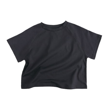 Pimfylm Graphic Tees Boys Summer Short-Sleeved Ligheweight Graphic Printed Tops Dark Gray 2 Years