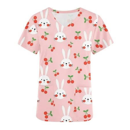 JGGSPWM Eggs Bunny Print Easter Scrub Tops for Women 50% off Short Sleeve V Neck Nursing Scrubs with Pocket Cute Graphic Tees Cotton Soft Blouse Pink S
JGGSPWM Eggs Bunny Print Easter Scrub Tops for Women 50% off Short Sleeve V Neck Nursing Scrubs with Pocket Cute Graphic Tees Cotton Soft Blouse Pink S