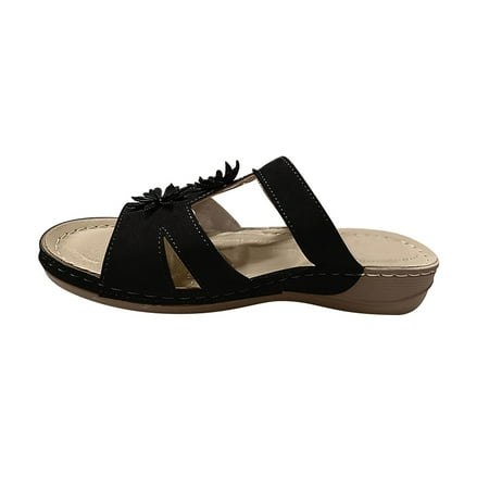 KBODIU Sandals Women Athletic Comfortable Outdoor Sandals with Arch Support Walking Sandals for Women Leisure Vacation Comfort Flower Open Toe Wedge Beach Sandals for Spot/Beach/Home Black 40
KBODIU Sandals Women Athletic Comfortable Outdoor Sandals with Arch Support Walking Sandals for Women Leisure Vacation Comfort Flower Open Toe Wedge Beach Sandals for Spot/Beach/Home Black 40