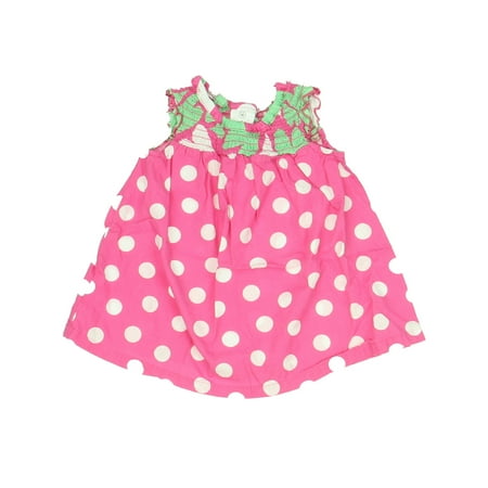 Pre-owned Hanna Andersson Girls Pink Polka Dot Dress size: 3-6 Months