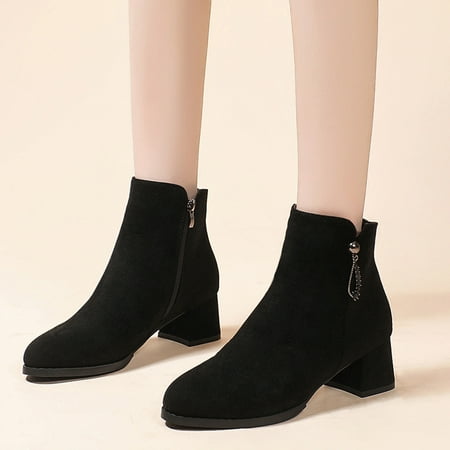 Cathalem Boots Womens Shoes Fashion Women Flock Solid Color Autumn Thick Sole Square Heels Zipper Low Heel Boots for Women Wide BK2 7
Cathalem Boots Womens Shoes Fashion Women Flock Solid Color Autumn Thick Sole Square Heels Zipper Low Heel Boots for Women Wide BK2 7