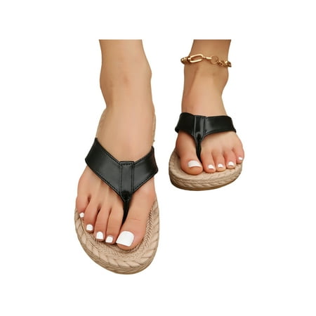 Daeful Women Thong Sandal Slip On Sandals Summer Flip-flops Street Lightweight Soft Sole Beach Slides Black 6.5
Daeful Women Thong Sandal Slip On Sandals Summer Flip-flops Street Lightweight Soft Sole Beach Slides Black 6.5