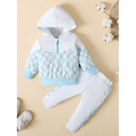 Baby Fall Outfits for Girls Boys Zipper Closure Hoodie Sweatshirt Top Patchwork Warm Legging Pant Clothes Set(Black Checkerboard 3-6 Months)
Baby Fall Outfits for Girls Boys Zipper Closure Hoodie Sweatshirt Top Patchwork Warm Legging Pant Clothes Set(Black Checkerboard 3-6 Months)