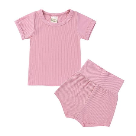 Newborn Boys Girls Short Sleeve Belly Protection High Waist Shorts Solid Color Crewneck T-Shirt Suit 2PCS 6-24Months
Newborn Boys Girls Short Sleeve Belly Protection High Waist Shorts Solid Color Crewneck T-Shirt Suit 2PCS 6-24Months