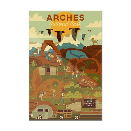 Arches National Park, Utah - Geometric - Lantern Press Artwork (8x12 Acrylic Wall Sign)